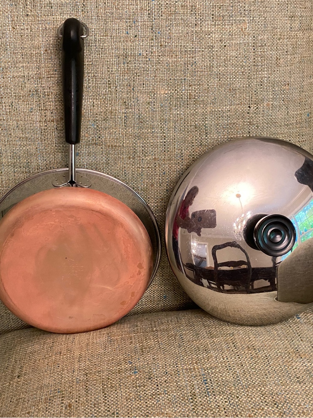 Vtg RevereWare Copper Clad 8” Skillet & Lid.  Made 1978 Clinton, IL NICE